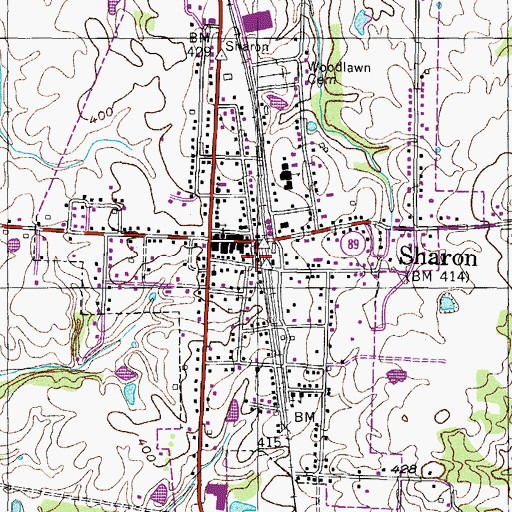 Topographic Map of Sharon Volunteer Fire Department, TN