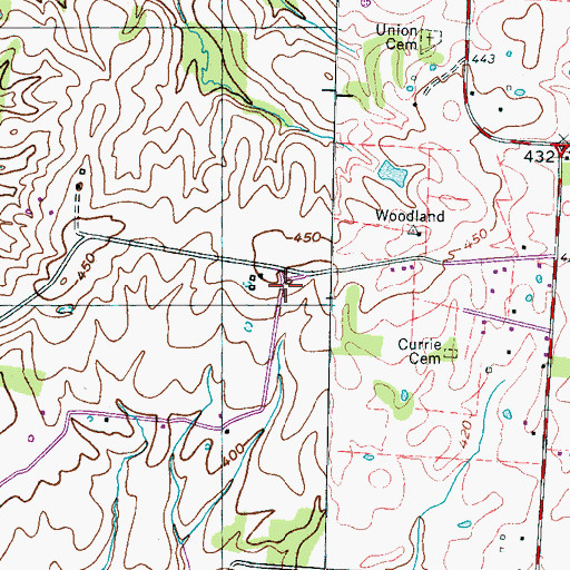 Topographic Map of Brownsville - Haywood County Fire Department District 2, TN