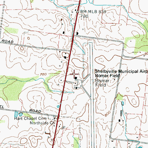 Topographic Map of Shelbyville Fire Department Station 3, TN