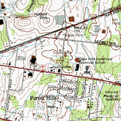 Topographic Map of Shelbyville Fire Department Station 2, TN