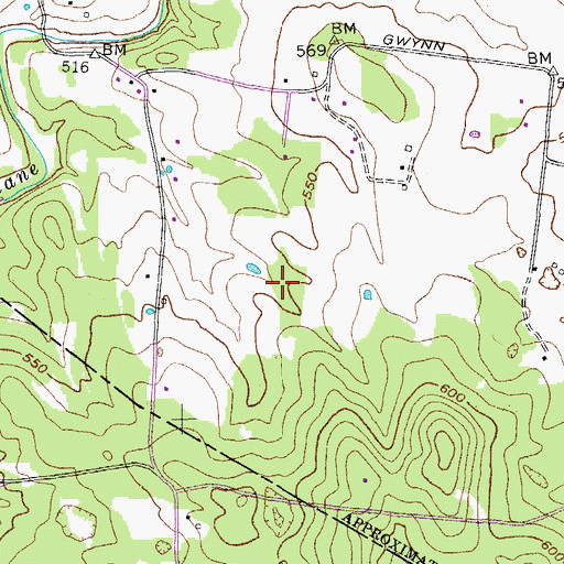 Topographic Map of Nashville Superspeedway Fire Station, TN
