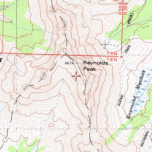 Topographic Map of Reynolds Peak, CA