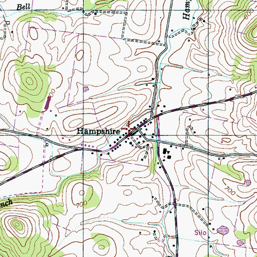Topographic Map of Hampshire Fire Department Station 5, TN