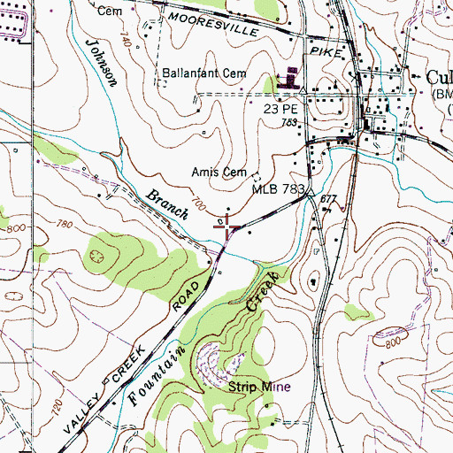 Topographic Map of Culleoka Fire Department, TN