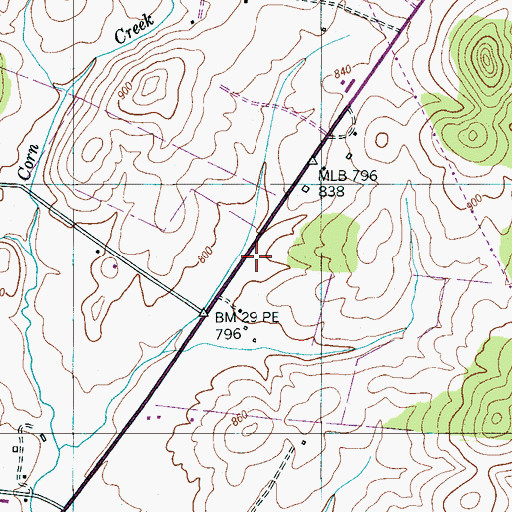 Topographic Map of South Marshall Rural Volunteer Fire Department, TN