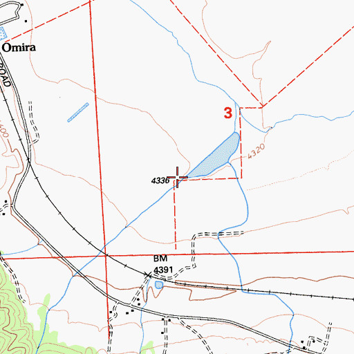 Topographic Map of Rhodes Creek, CA