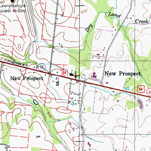 Topographic Map of New Prospect Fire Department, TN