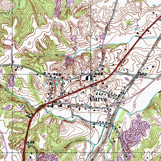 Topographic Map of East Lauderdale County Volunteer Fire Department, TN