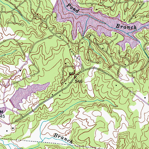 Topographic Map of Grand Valley Fire Department, TN