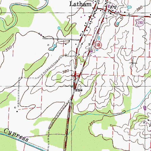 Topographic Map of Latham - Dukedom Volunteer Fire Department, TN