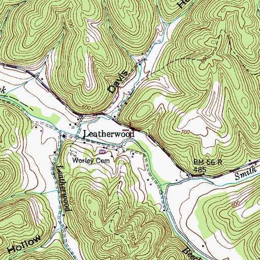 Topographic Map of Beech Creek Volunteer Fire Department, TN
