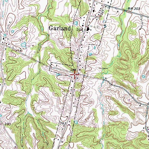 Topographic Map of Garland Volunteer Fire Department, TN