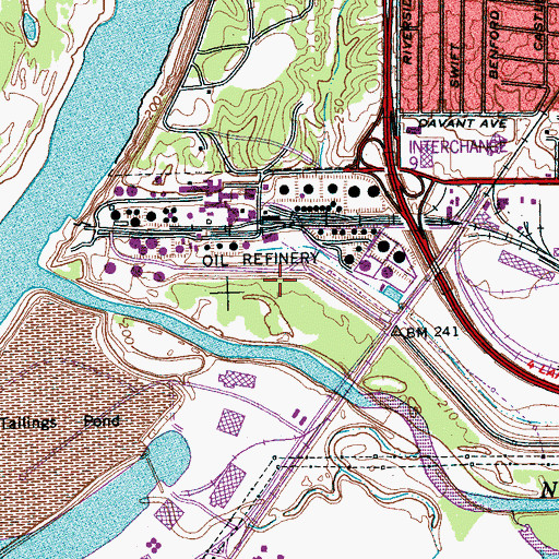 Topographic Map of Memphis Refinery Fire Department, TN