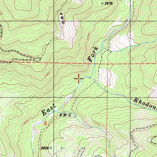 Topographic Map of Rhodonite Creek, CA