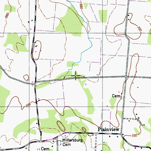 Topographic Map of Christiana Volunteer Fire Department, TN