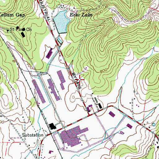 Topographic Map of Giles County Fire and Rescue Squad Pulaski, TN
