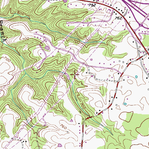 Topographic Map of Pleasant View Volunteer Fire Department Station 2, TN