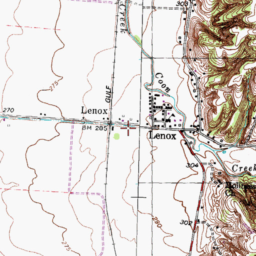 Topographic Map of Lenox Volunteer Fire Department, TN