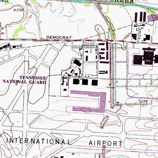 Topographic Map of Rural / Metro Fire Department Federal Express Operation, TN