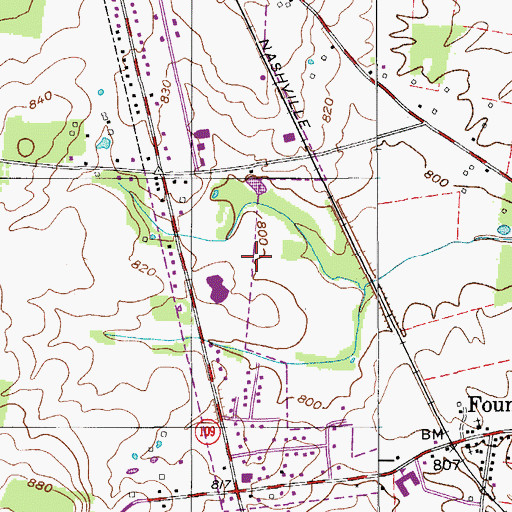 Topographic Map of Highland Volunteer Fire Department Station 1, TN
