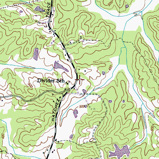 Topographic Map of Chalk Level Volunteer Fire Department Station 2, TN