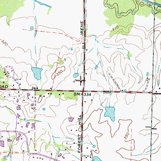 Topographic Map of Shelby County Fire Department Station 62, TN