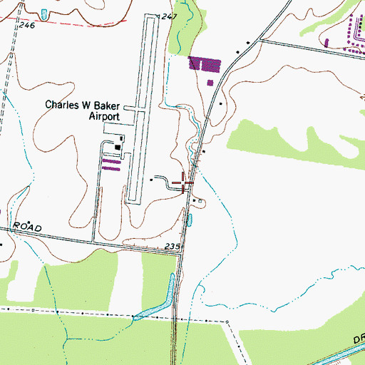 Topographic Map of Shelby County Fire Department Station 64, TN