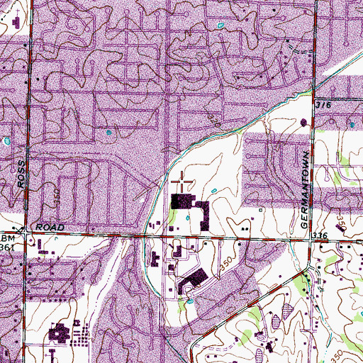 Topographic Map of City of Memphis Division of Fire Station 55, TN