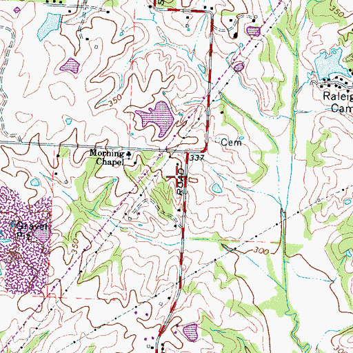 Topographic Map of Memphis Division of Fire Services Fire Station 54, TN