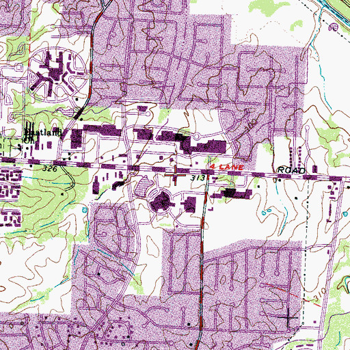 Topographic Map of City of Memphis Division of Fire Station 52, TN
