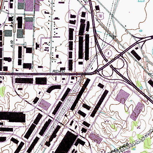 Topographic Map of City of Memphis Division of Fire Station 50, TN