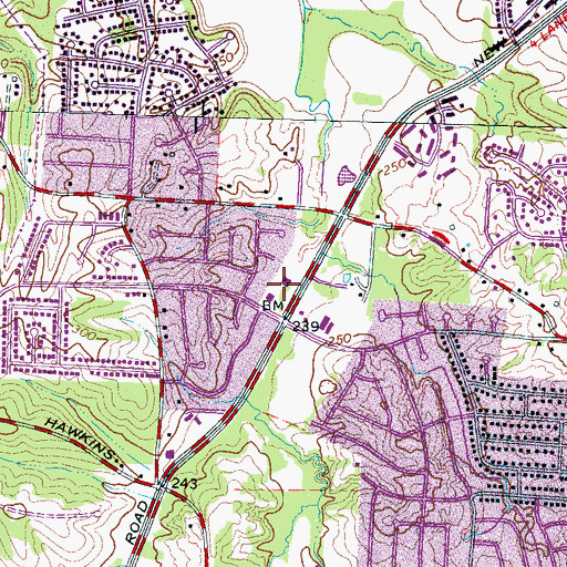 Topographic Map of City of Memphis Division of Fire Station 49, TN