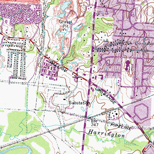Topographic Map of City of Memphis Division of Fire Station 48, TN