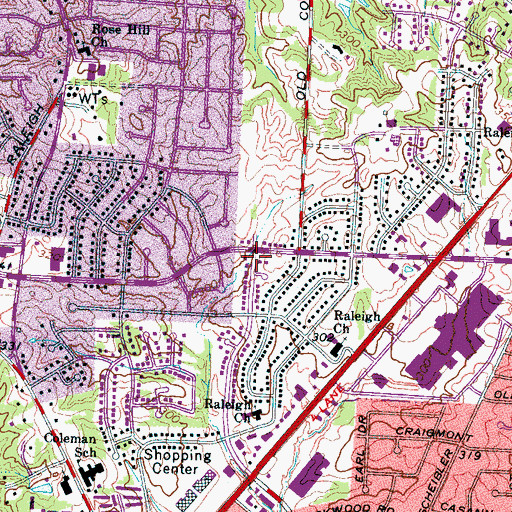 Topographic Map of City of Memphis Division of Fire Station 47, TN