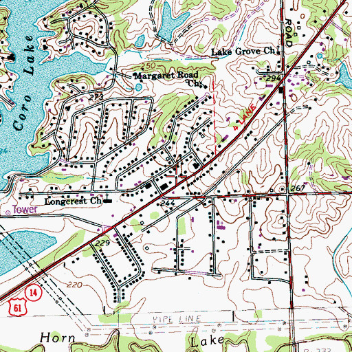 Topographic Map of City of Memphis Division of Fire Station 45, TN