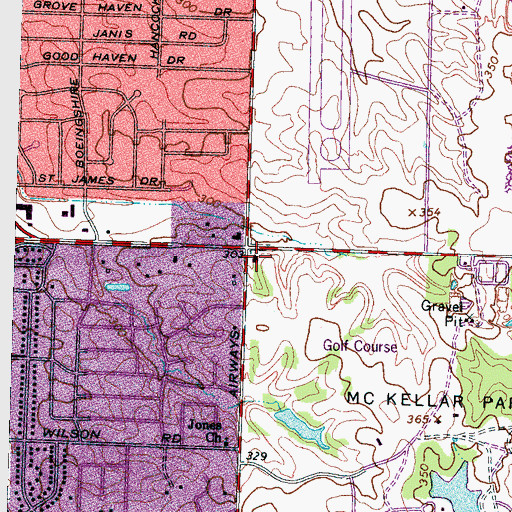 Topographic Map of City of Memphis Division of Fire Station 40, TN