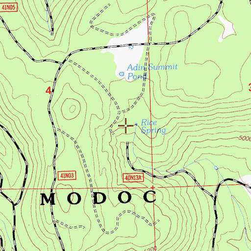 Topographic Map of Rice Spring, CA