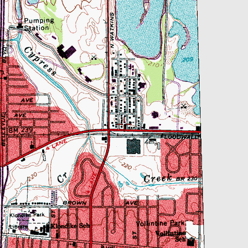 Topographic Map of City of Memphis Division of Fire Station 28, TN