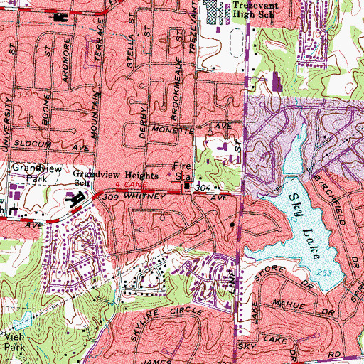 Topographic Map of City of Memphis Division of Fire Station 27, TN
