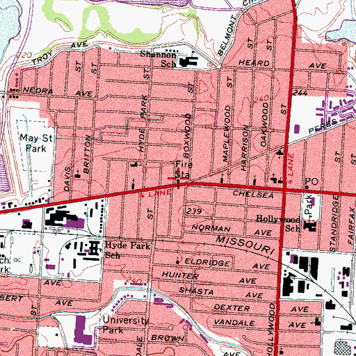 Topographic Map of City of Memphis Division of Fire Station 19, TN