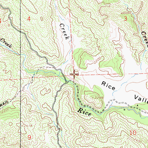 Topographic Map of Rice Valley, CA