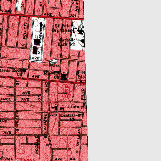 Topographic Map of City of Memphis Division of Fire Station 11, TN