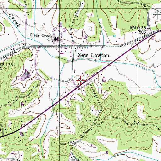 Topographic Map of McNairy County Fire Department Station 22 Lawton Fire Department, TN