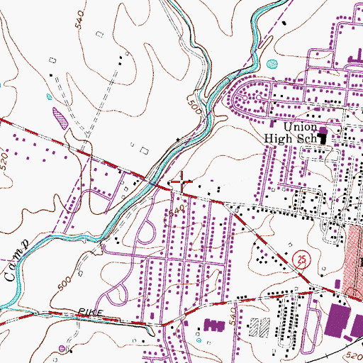 Topographic Map of Gallatin City Fire Department Station 3, TN