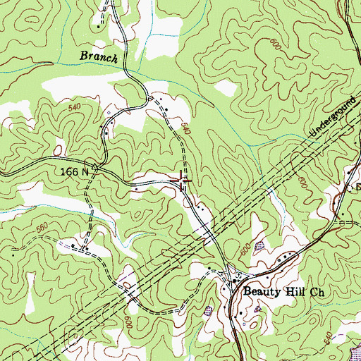 Topographic Map of McNairy County Fire Department Station 13 Beauty Hill Fire Department, TN