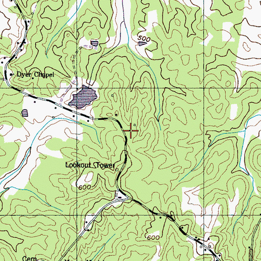 Topographic Map of Henderson County Fire Department Station 9, TN