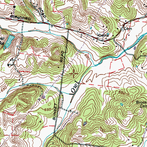 Topographic Map of Brentwood Fire Department Station 4, TN