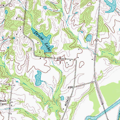 Topographic Map of Shelby County Fire Department Station 67, TN