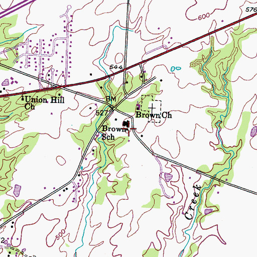 Topographic Map of Madison County Fire Department Station 12, TN