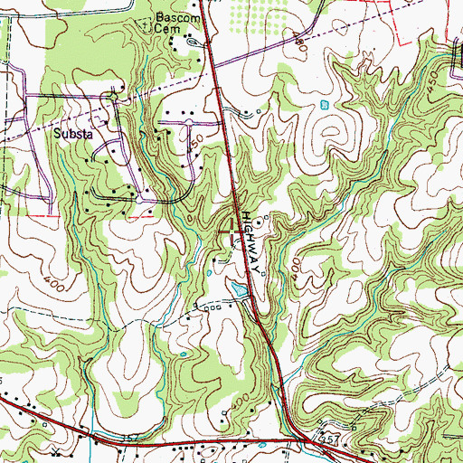 Topographic Map of Madison County Fire Department Station 10, TN